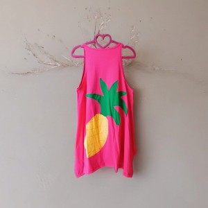 Mπλούζα Μακριά αμάνικη Ασύμμετρη Φούξια  Tropical Fruit 