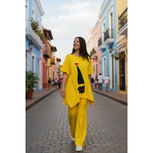 Μπλουζοφόρεμα με μύτες στο πλάι  βαμβάκι 100% και σχέδιο Καραβάκι 