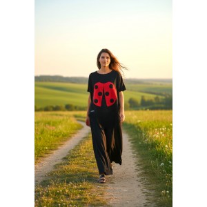 -30% ΠΡΟΣΦΟΡΑ Καλοκαιρινή 2 τεμαχίων  Παντελόνα και Μπλούζα ladybug βαμβάκι 100%