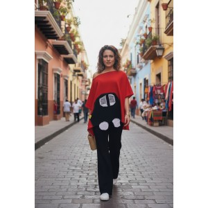 Καλοκαιρινή Μπλούζα σε στυλ Πόντσο, μήκος από ώμο 60εκ., με λαιμόκοψη χαμόγελο, υπέροχο άνετο, βαμβάκι 100% με σχέδιο το  Αγαπημένο Αυτοκινητάκι 