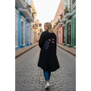 Mπλουζοφόρεμα Ασύμμετρο, με ουρά,  μακρύ μανίκι, στρόγγυλη λαιμόκοψη, μήκος 70εκ μπροστινό μέρος και πίσω μέρος 80εκ., Βαμβάκι 95% ελαστάν 5%, με σχέδιο  Σπιτάκι με Δέντρο