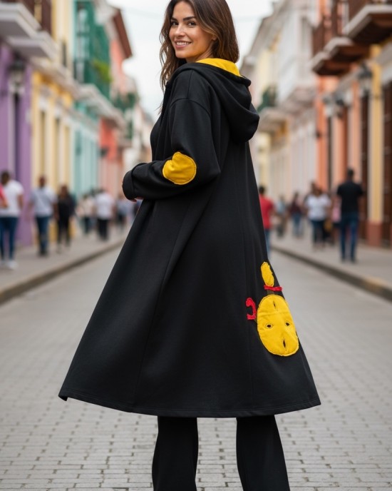 Πανωφόρι Μακρύ, Φούτερ με χνούδι, κλείνει μπροστά με φερμουάρ, Μήκος 120εκ., άνετο, ζεστό, με τσέπες, με κουκούλα, ο Μικρός Πρίγκιπας 