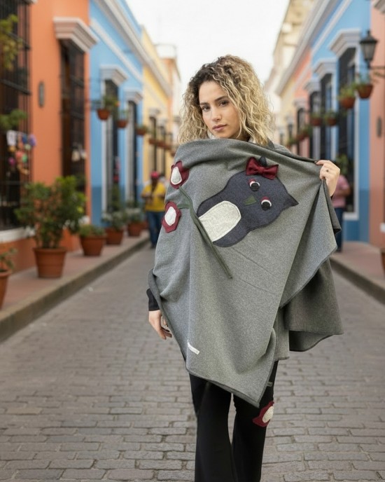 ΕΣΑΡΠΑ σε χρώμα γκρι σκούρο ή σε μαύρο, Φούτερ με χνούδι, χειροποίητη με αγάπη, σχέδιο  Τhe Little One