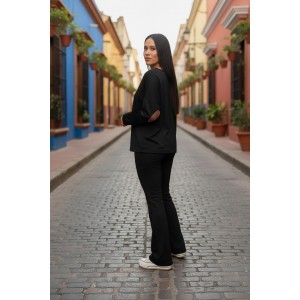 Μπλούζα με μακρύ μανίκι, Βαμβάκι 95% ελαστάν 5%, μήκος από ώμο 65εκ., με χαμόγελο λαιμόκοψη, με σχέδιο Leaves