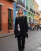 Μπλουζοφόρεμα μαύρο, με στρόγγυλη λαιμόκοψη , βαμβάκι 95% ελασταν 5%, μικρά πλαϊνά ανοίγματα στο τελείωμα, μήκος 70εκ από ώμο, σχέδιο το λευκό γατάκι μπροστά και τις πατούσες πίσω