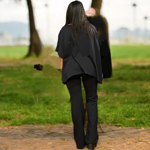 Πόντσο Μαύρο καλοκαιρινό Βαμβάκι 100%