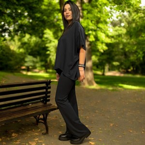 Πόντσο Μαύρο καλοκαιρινό Βαμβάκι 100%