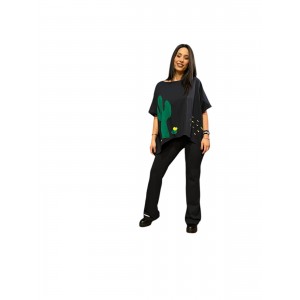 Μπλούζα Καλοκαιρινή poncho  κοντό μανίκι Βαμβάκι 100% Cactus 