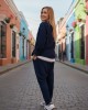 Μπλούζα Μαύρη ΄ή μπλε σκούρη, με μακρύ μανίκι, με φάσα λευκή στο τελείωμα , ύφασμα μπλούζας βαμβάκι 95% ελαστάν 5%, μήκος 65εκ. κίτρινο σχεδιάκι 