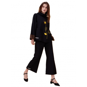 Μπλούζα με μακρύ άνετο ρεγκλάν Μανίκι με ντραπέ λαιμό Χειροποίητη με αγάπη "Χειμερινά Χαμόγελα "