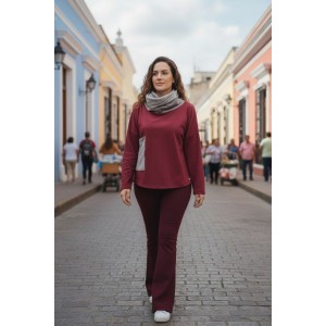 Μπλούζα με μακρύ μανίκι, Βαμβάκι 95% ελαστάν 5%, μήκος από ώμο 65εκ., με λαιμό σε χρώμα γκρι ανοιχτό, τσέπη σε γκρι ανοιχτό, με σχέδιο στην πλάτη  Γατούλα