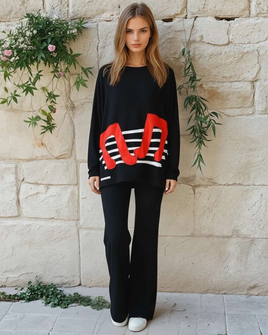 Μπλούζα,  Βαμβάκι 95% ελαστάν 5%, μακρύ μανίκι, , μήκος από ώμο 65εκ., χειροποίητη δημιουργία με αγάπη, Σχέδιο Style Music 