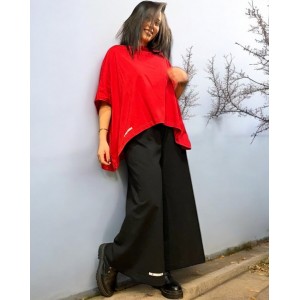 Πόντσο κόκκινο  καλοκαιρινό Βαμβάκι 100% Τhe Red One