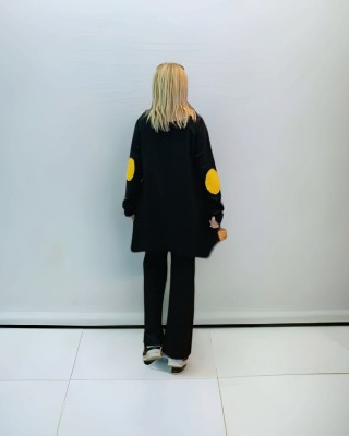 Μπλουζοφόρεμα μαύρο στρόγγυλη λαιμόκοψη, βαμβάκι 95% ελασταν 5%,  μικρά πλαϊνά ανοίγματα στο τελείωμα, σχέδιο O Αγαπημένος Πρίγκιπας