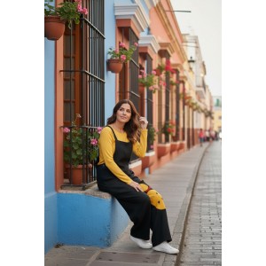 Σαλοπέτα μαύρη, ίσια χαλαρή γραμμή, δένει με κορδονάκια στο επάνω μέρος, για κάθε εποχή, σύνθεση υφάσματος Βαμβάκι 100%, σχέδιο ο μικρός πρίγκιπας 