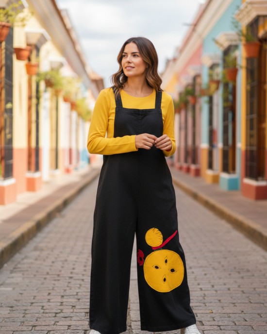 Σαλοπέτα μαύρη, ίσια χαλαρή γραμμή, δένει με κορδονάκια στο επάνω μέρος, για κάθε εποχή, σύνθεση υφάσματος Βαμβάκι 100%, σχέδιο ο μικρός πρίγκιπας 