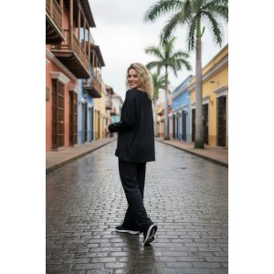 Μπλούζα με μακρύ μανίκι, Βαμβάκι 95% ελαστάν 5%, μήκος από ώμο 65εκ., λαιμόκοψη χαμόγελο, με σχέδιο  Σταγόνες Βροχής