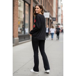 Μπλούζα, Βαμβάκι 95% ελαστάν 5%, μακρύ μανίκι, , μήκος από ώμο 65εκ., χειροποίητη δημιουργία με αγάπη, Σχέδιο τα Όμορφα Λουλουδάκια