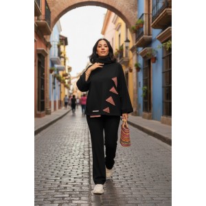 Μπλούζα με μακρύ άνετο ρεγκλάν Μανίκι με ντραπέ λαιμό Χειροποίητη με αγάπη, βαμβάκι 95% ελαστάν 5%  Eleftheria 