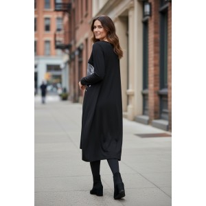 Φόρεμα midi  balloon  στρόγγυλη λαιμόκοψη με μακρύ μανίκι ζωγραφισμένο στο χέρι μήκος 115εκ Βαμβάκι 95% με ελασταν 5%  Ρομαντικ΄η Νύχτα